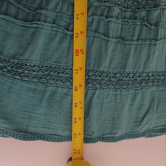 Sundance Aria 100% Cotton Sz XXS Lace Ruffle Boho Tiered Short-Sleeve Top - Picture 6 of 16